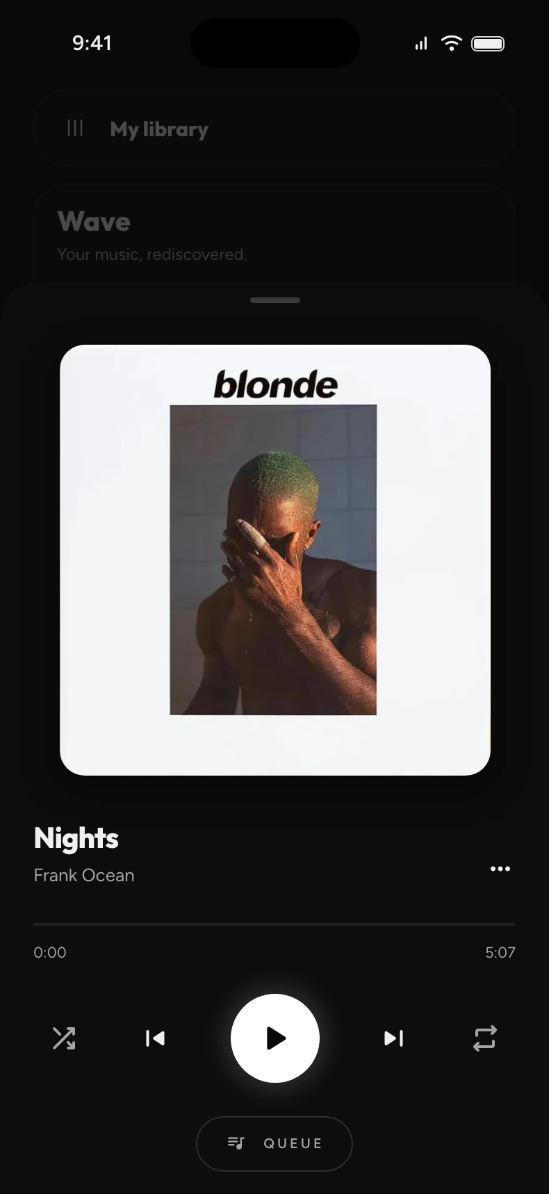 OwlSonic player — Nights by Frank Ocean