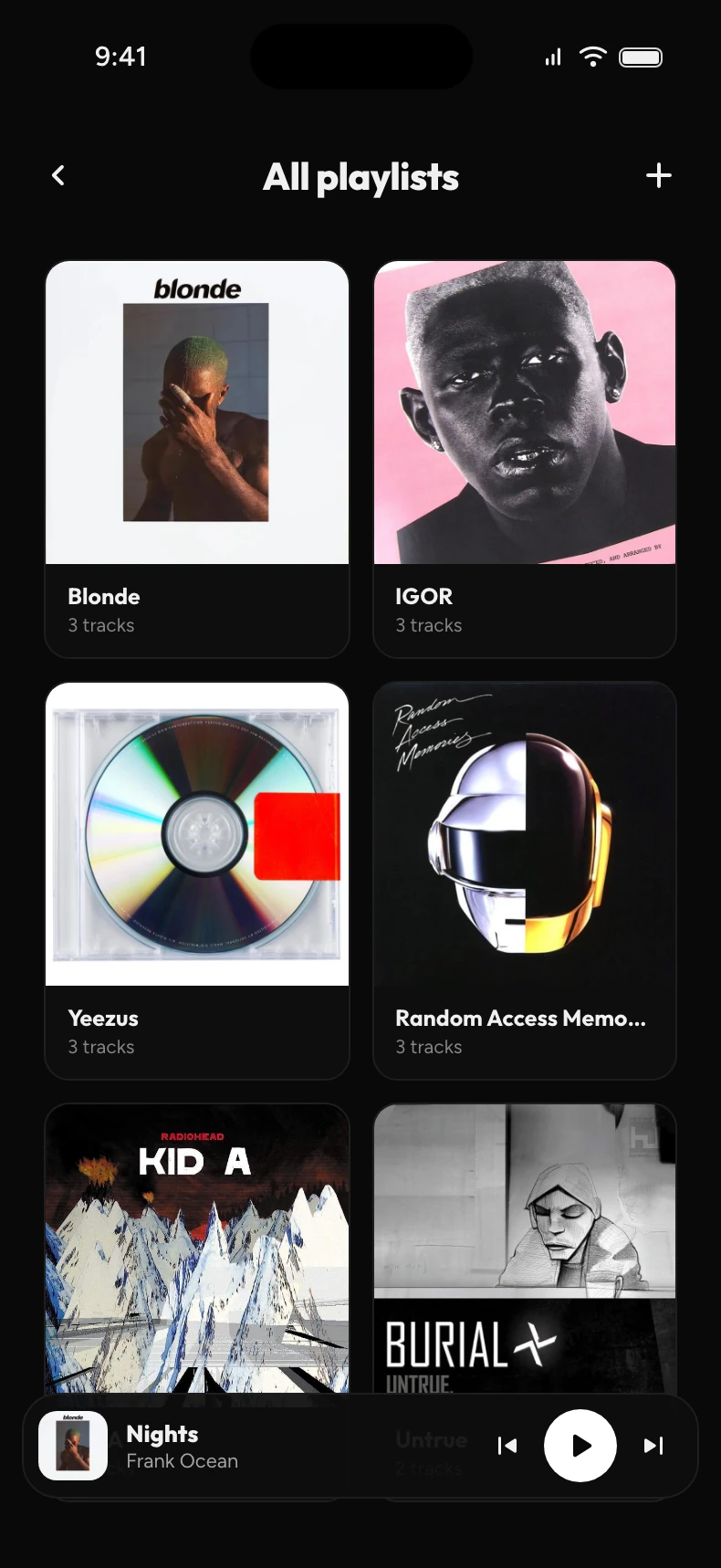 OwlSonic on iPhone — All playlists